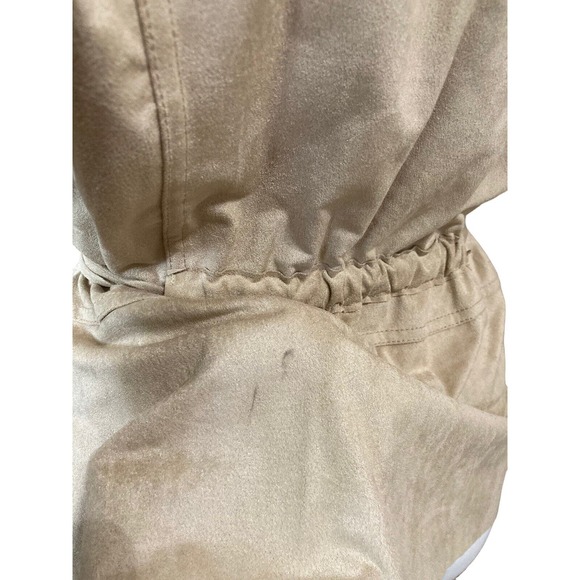 Romeo & Juliet Couture Draped Jacket Faux Suede Sand Color Self Tie Size M NWT - Picture 4 of 6